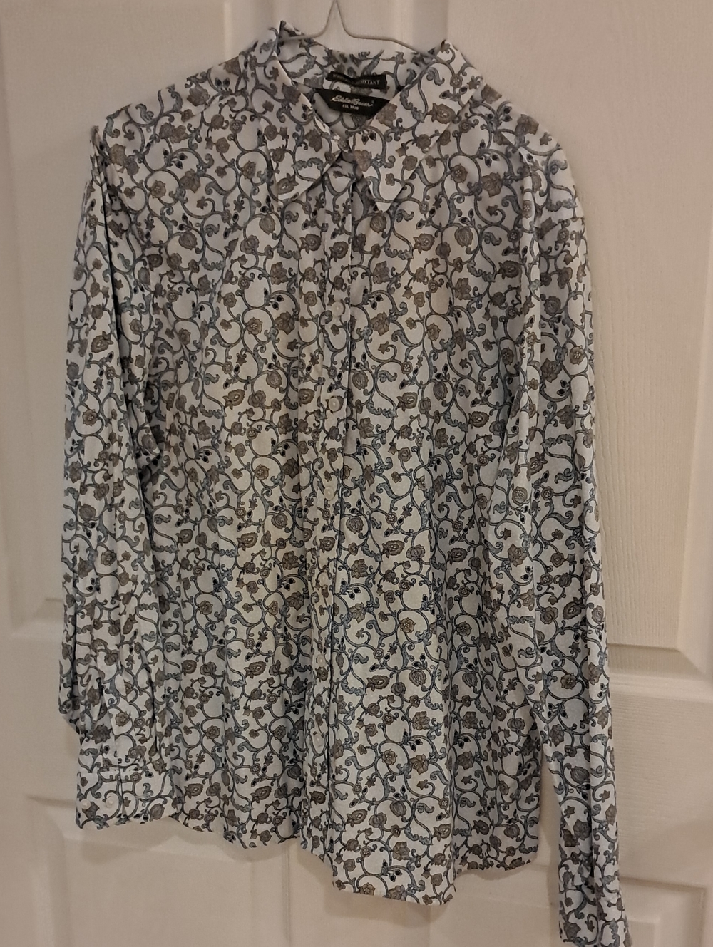 Eddie Bauer  Floral  Vine Print Button-Down Shirt